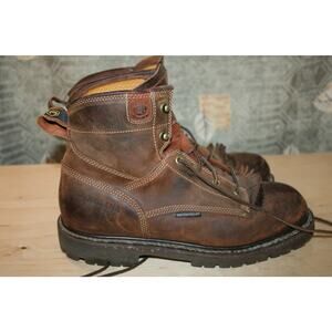 Carolina Brown Leather 6-Inch Work Boots Men's 12 2E